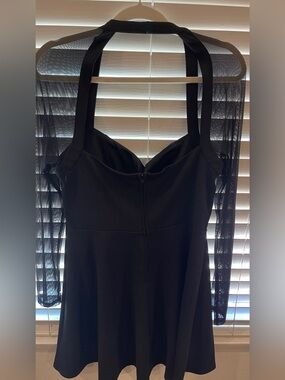 City Studio Black Dress with Square Neck